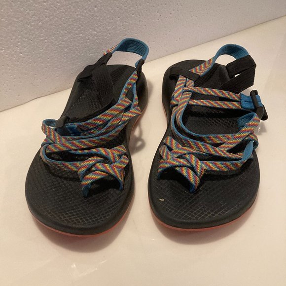 Chaco Z2 boulder style toe strap rainbow hiking sandals sz 9 - Picture 2 of 11